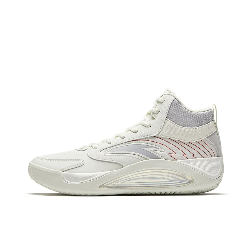 Anta Cushioning Abrasion Resistant Mid top Basketball Shoes Men's Pure Porcelain White 112541616Q-1