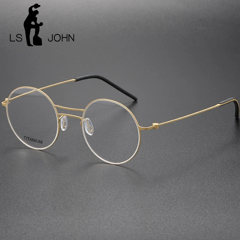 

Screwless Titanium Glasses Frame Men Ultralight Round Customized Myopia Reading Prescription Eyeglasses Women Optical Eyewear