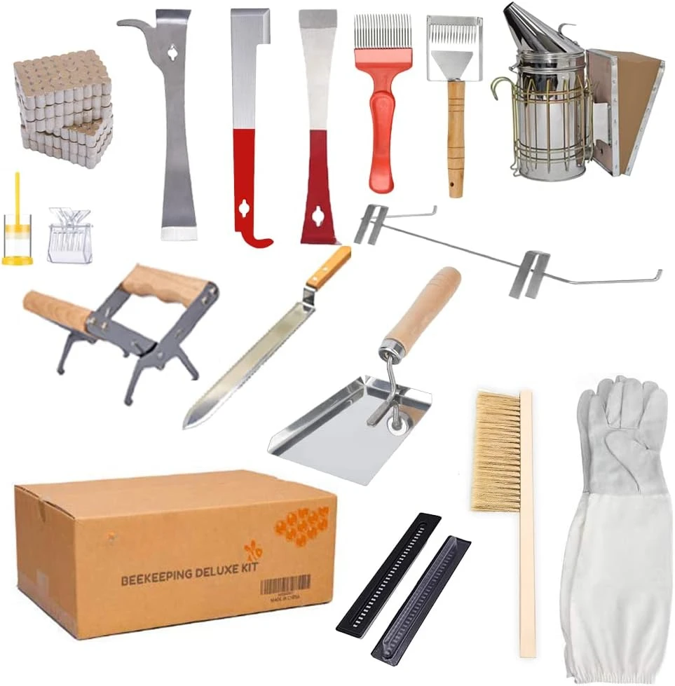 

Beekeeping Tools, Beekeeping Supplies 22 Pcs Beekeeping Tools Kit, Bee Keeping Starter Kit Bee Hive Tools for Beekeeper