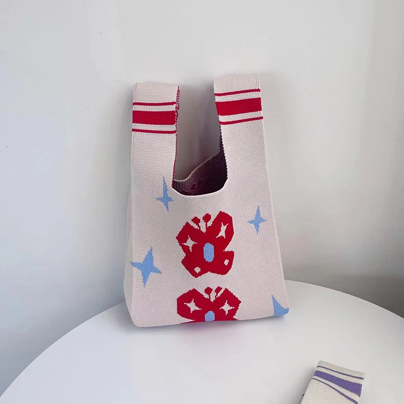 

Женская вязаная сумка, Женская большая сумка, Сумочка, Маленькая квадратная сумка через плечо, Вязаная сумка