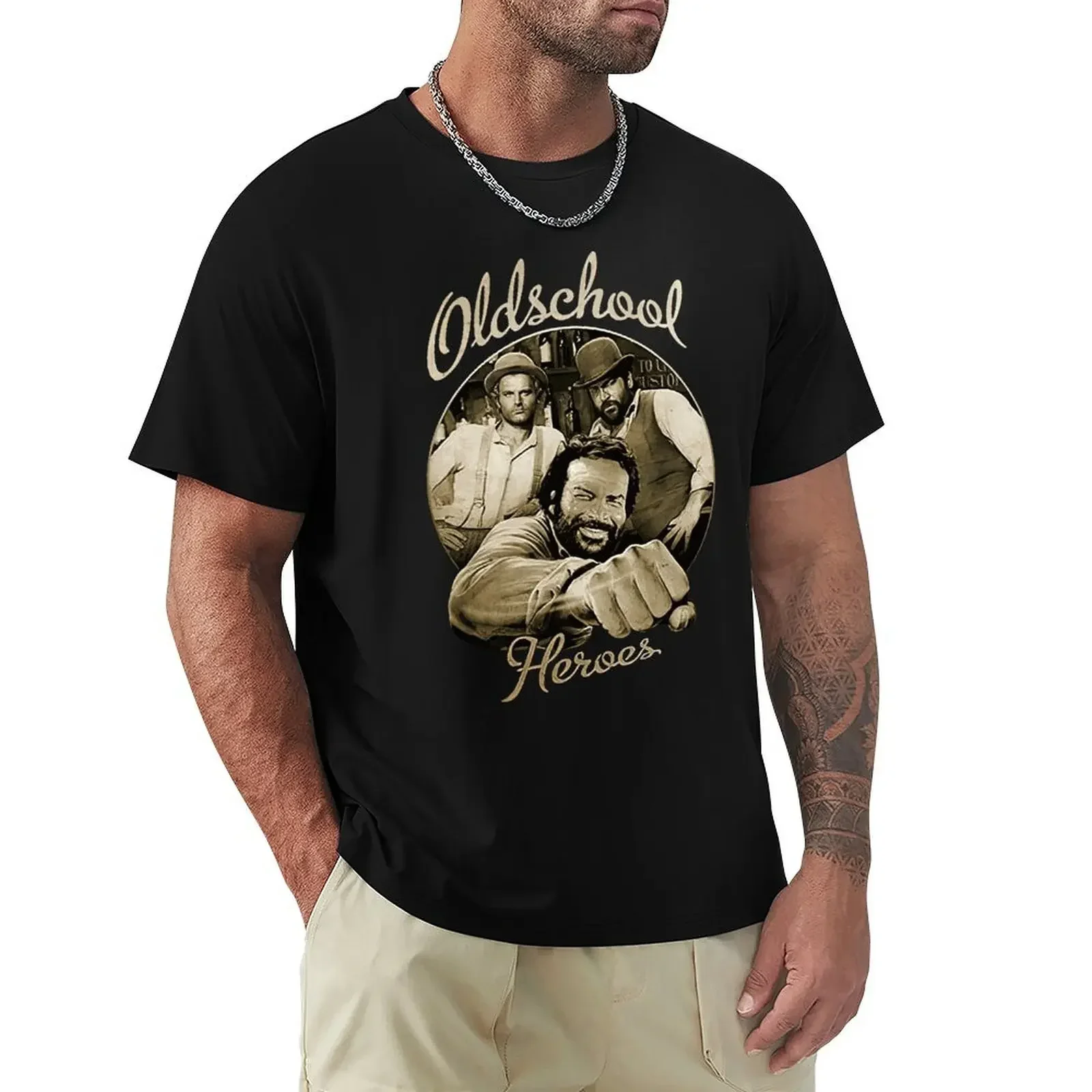 2025 Cartoon Graphic TShirts Cool Short Sleeve Clothing Streetwear T-Shirts Tee Tops Bud Spencer Old School T Shirts