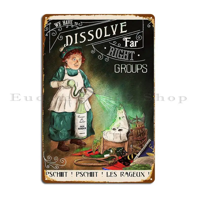 Dissolvant Antifa Poster English Metal Plaque Decoration Painting Printed Garage Cave Tin Sign Poster