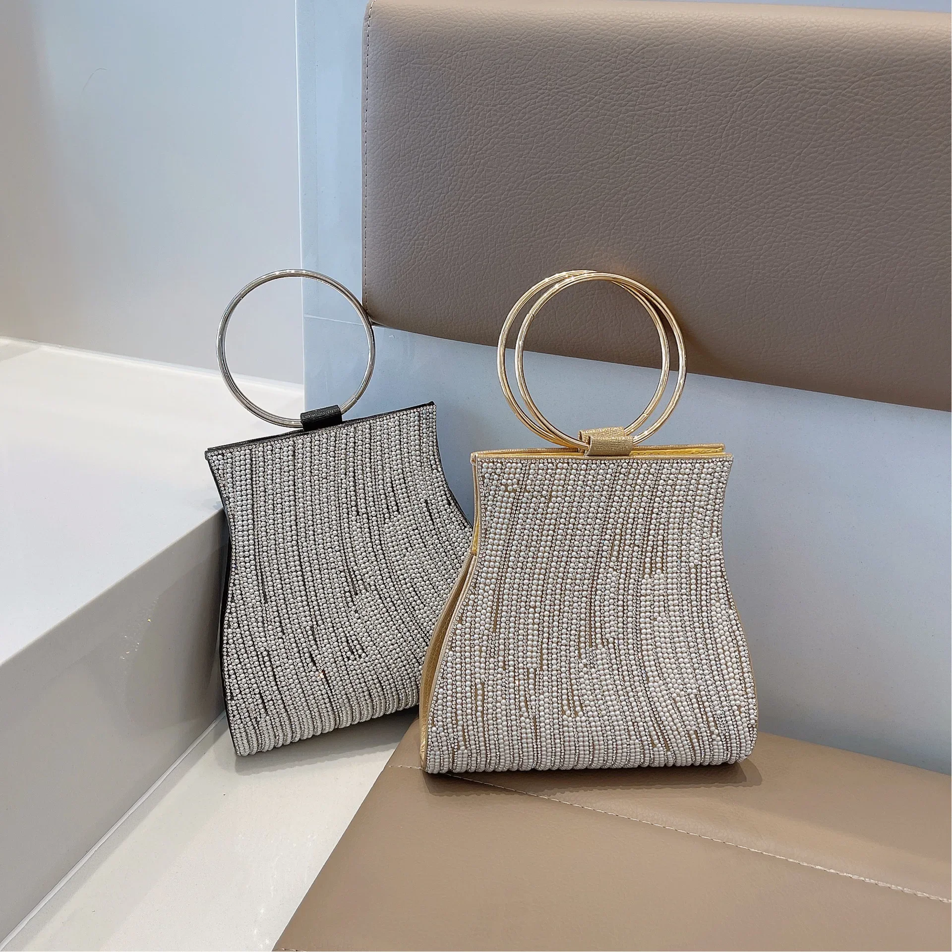 Bolsos de noche para mujer, bolso de mano con diamantes de imitación, cartera para mujer, bolso de boda, bolsos plateados para fiesta y banquete, bolso de mano para mujer