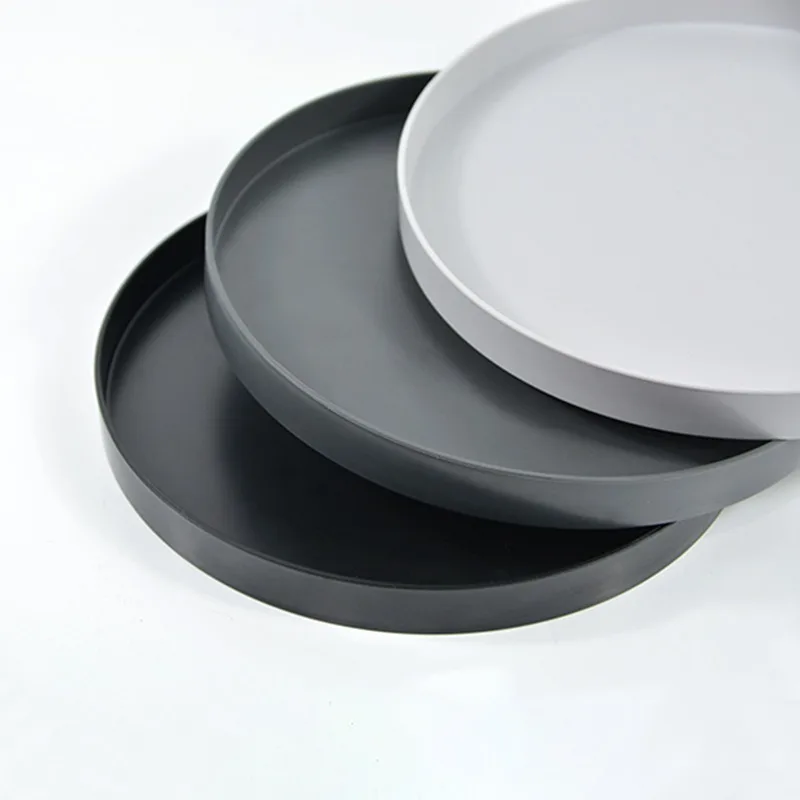 Desktop Storage Disk Cosmetics Set Restaurant Hotel Decoration AhunderJiaz Nordic Leather Round Tray Trays