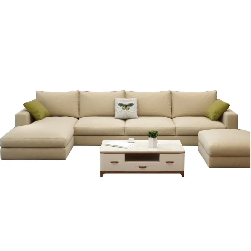 Latex sofa modern simple small apartment 3 people fabric sofa corner combination furniture wholesale