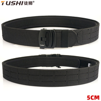 TUSHI Outdoor Hunting Men Tactical Belt Multi-Function Nylon Belt High Quality Marine Corps Automatically inner and outer Belt