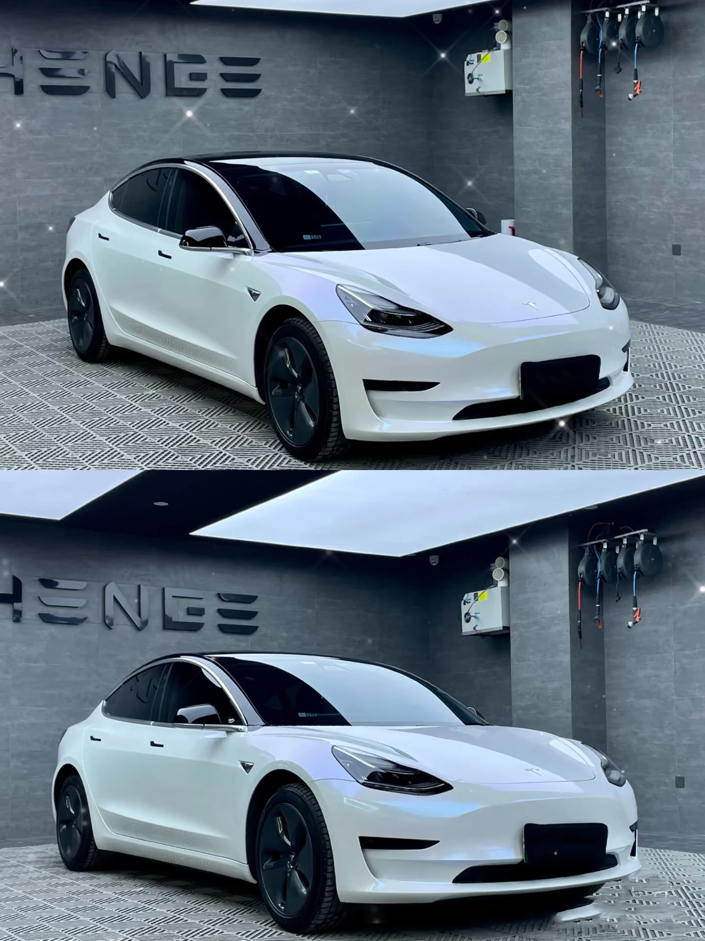 

PET Blue White Car Interior Wrap Color Shift Wrap Pearl Skinning for Vehicle Interior Decoration