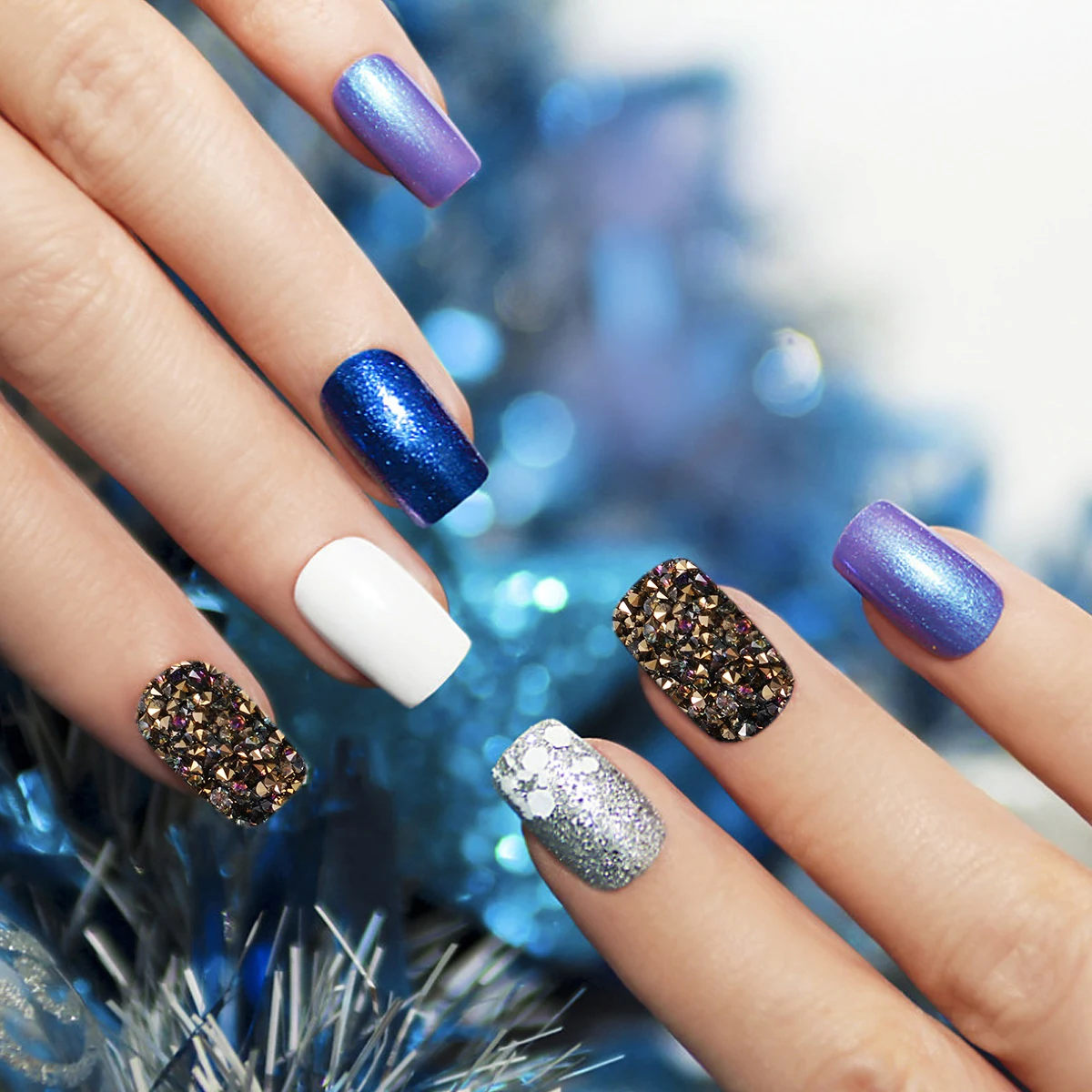 

Drill 4 Packs DIY Manicure Rhinestones Nail Art Accessories for Nails Home Nail Tip Rhinestones Salon Decorations