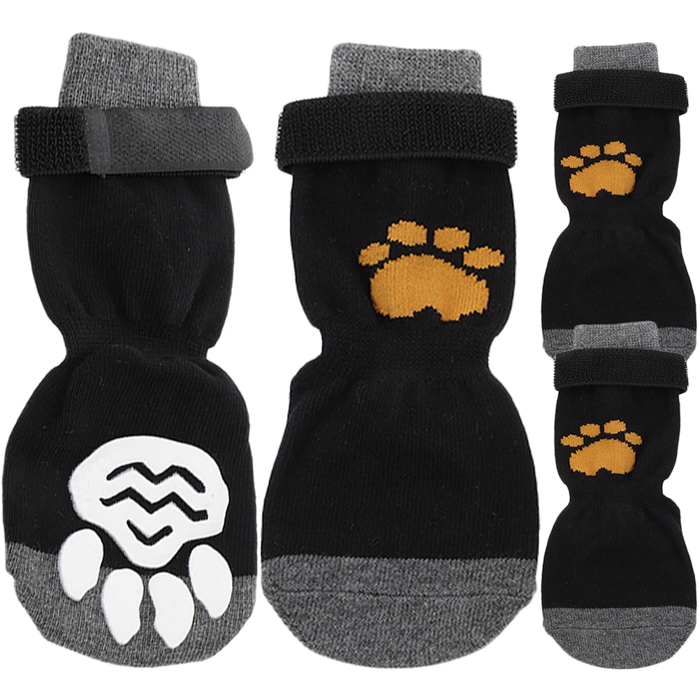

4pcs Anti-slip Pet Socks for Dog Paw Protectors Small Dogs Breathable Cotton Socks Lovely Pattern Warm Fashionable Puppy