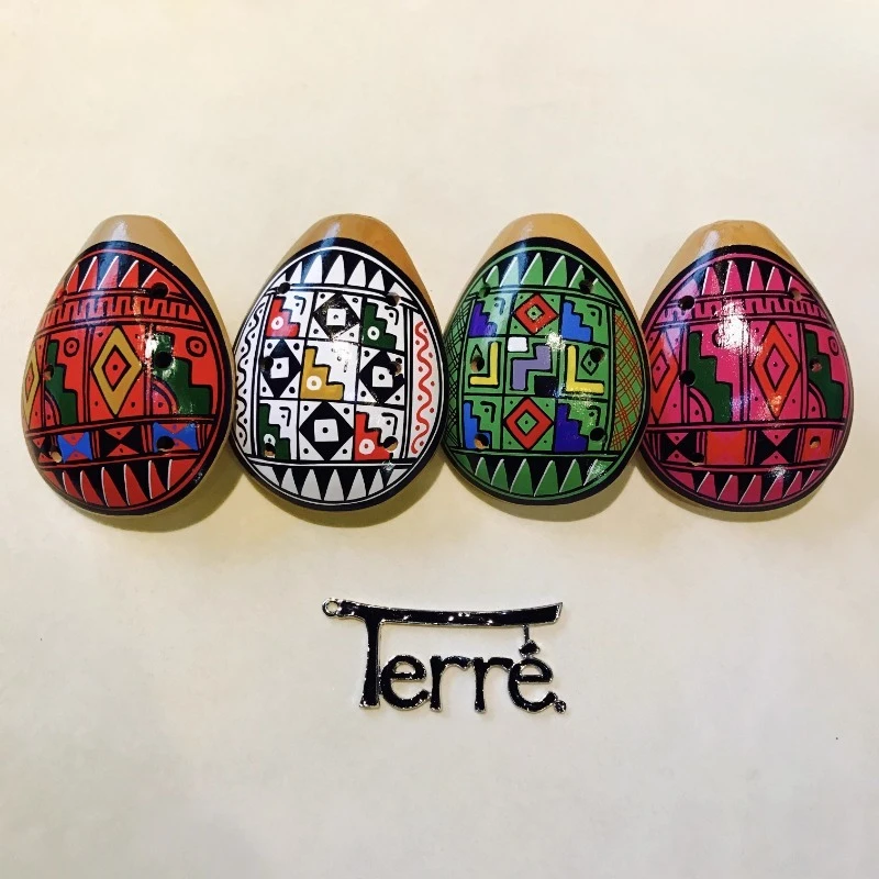 Terre Peruvian Ocarina Portable Creative Design Sound Therapy Ocarina Adults Interesting Gift Mini Music Instruments Unusual