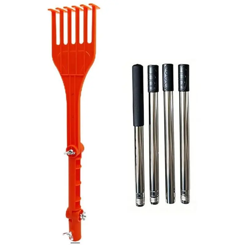 AB42-Gutter Cleaning Tools For Roofs Gutter Rake From Ground Rotatable Handle Small Rake Rain Gutter Cleaning Tool For Gutters