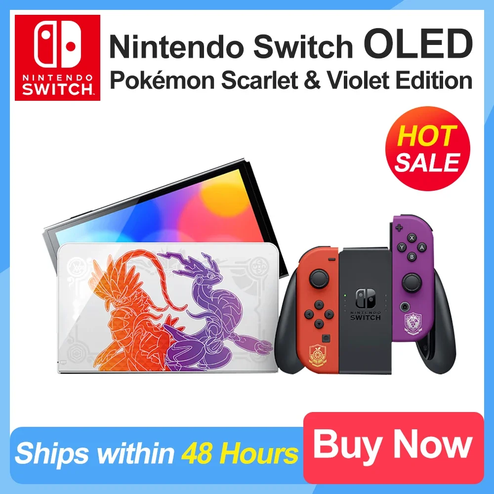 

игровая приставка Nintendo Switch OLED Pocket Scarlet и Violet, 7 - дюймовый OLED - экран, 3 игровых режима со специальным дизайном 64 ГБ