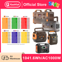 FF Flashfish Power Station 1000W/500W/320W/200W Solar Generator 1048Wh/327600mAh LiFePo4 Battery With 230V EU Sockets Outdoor