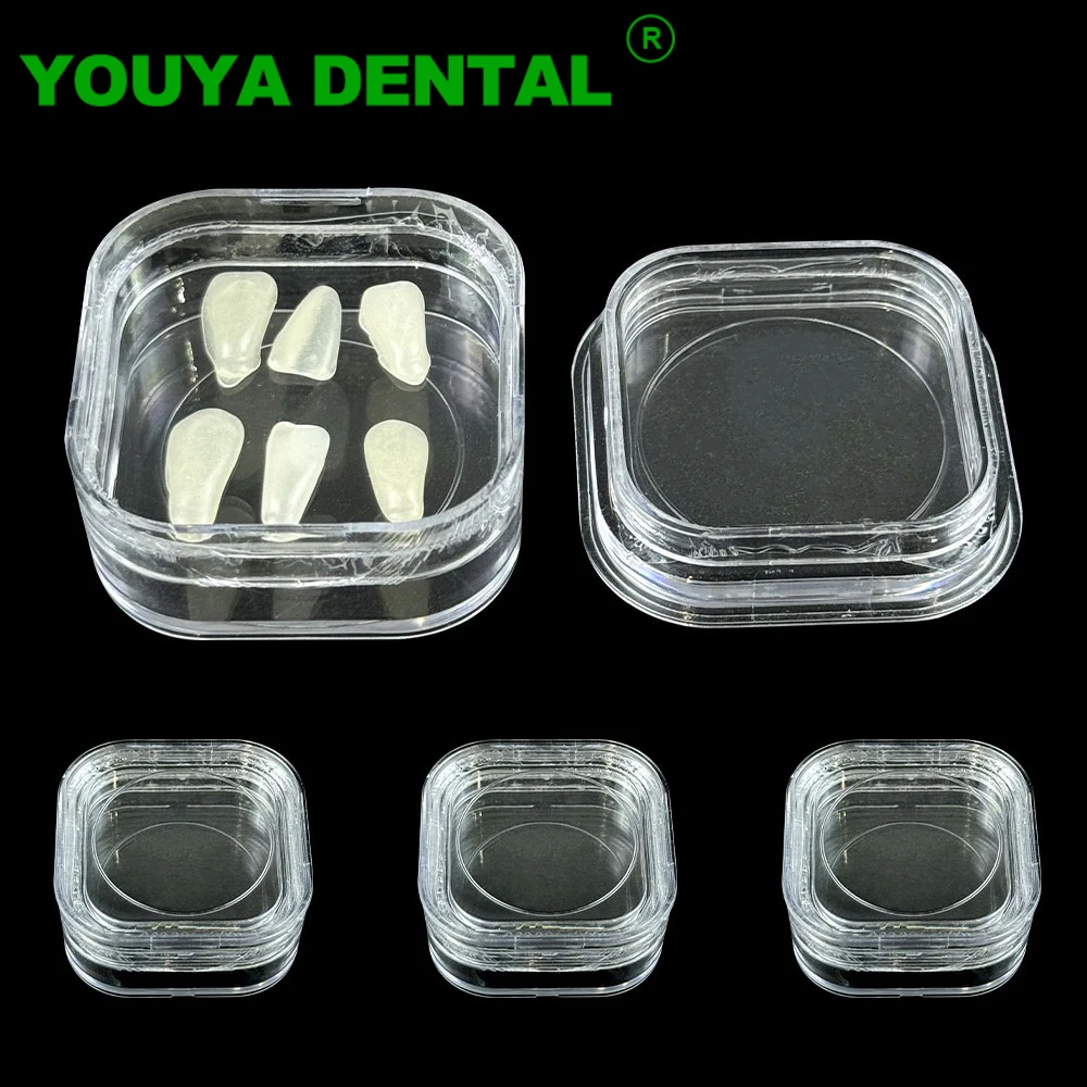 

5pcs Denture Tooth Box with Film Plastic Transparent Dental Membrane Box Flexible Film Veneers Storage Case Dentistry Materials