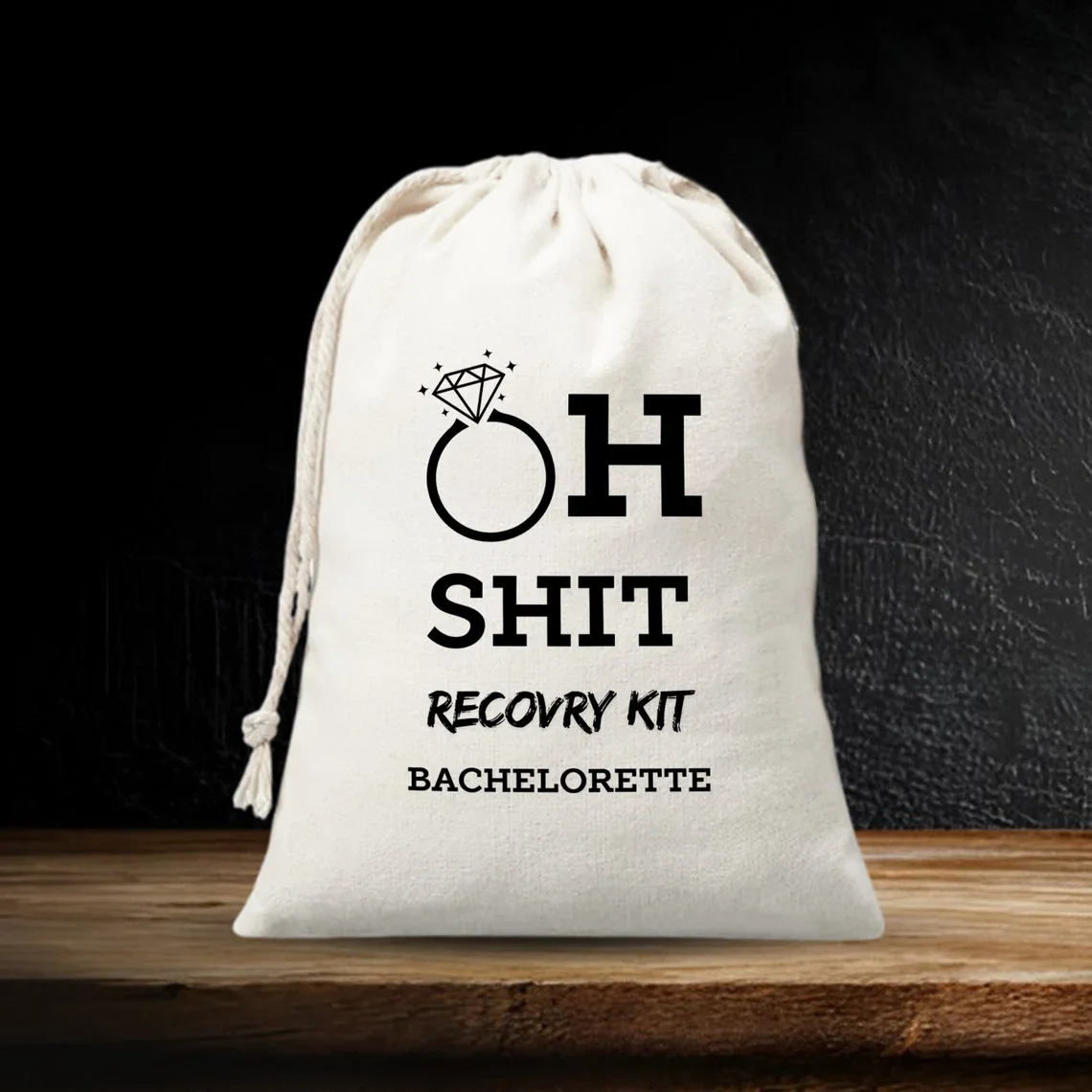 Oh Shit Recovery Kit Favor Bag, Wedding Welcome Bag, Engagement Party Oh Shit Pouch, Bachelorette Weekend Party Bag, Diamond Rin