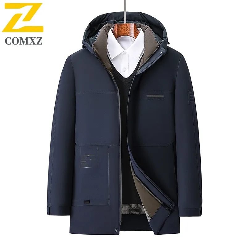 ​Men Down Cotton Windbreaker Winter American style Thickened Casual Outerwear Daily Use Lightweight Sports  Warm Puffer Coat ​