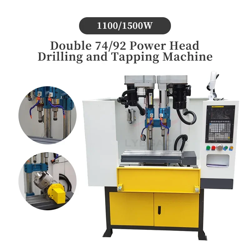 380 volt drilling and tapping machine numerical control double head water cooling 74 92 double power head automatic tapping mach