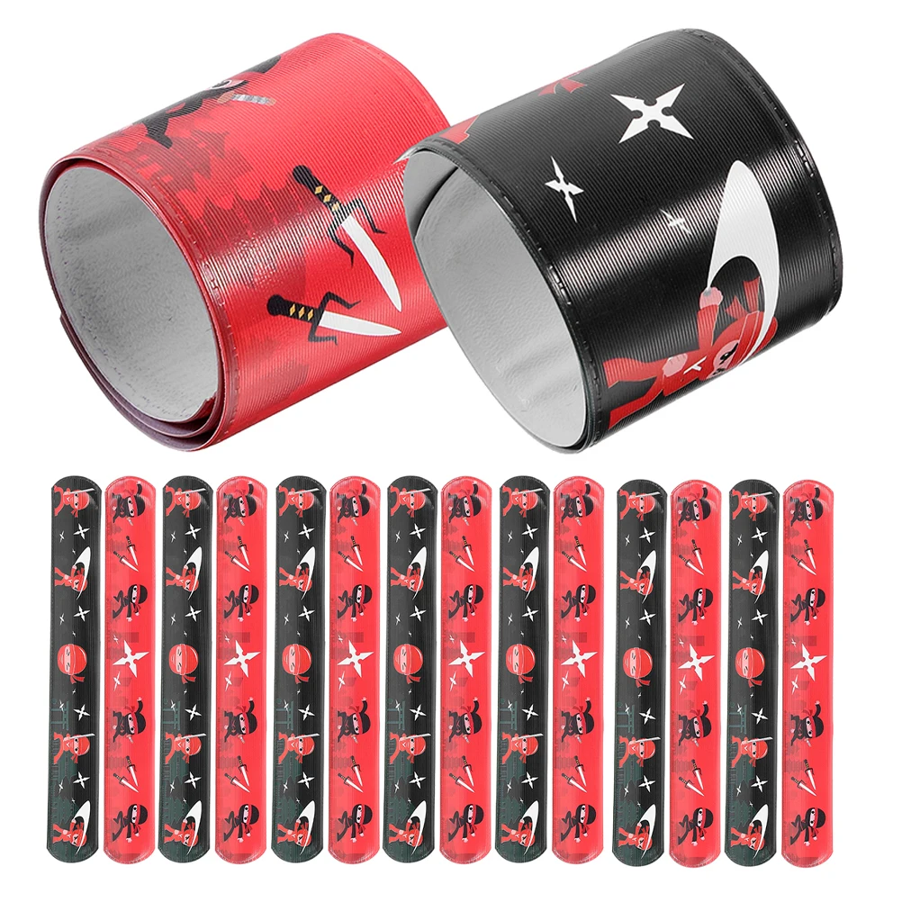 24 pièces Bracelets à gifle Bracelets d'anniversaire Bracelets à gifle de fête Bracelets jouet élastique Flexible