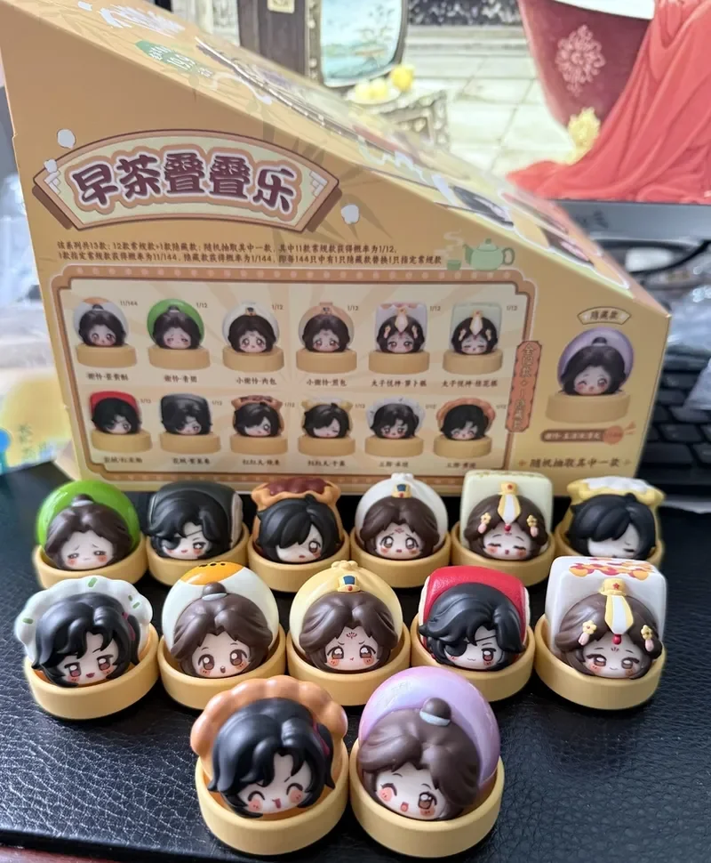 Play some Infinite Heavenly Official Blessing Animation Morning Tea Stacking Music Genuine Peripheral Trendy Play Blind Box Xie