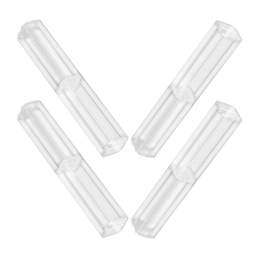 

4pcs Pen Case Transparent Square Storage Display Containers for Gift Pens Lightweight Portable Bulk Cases Small
