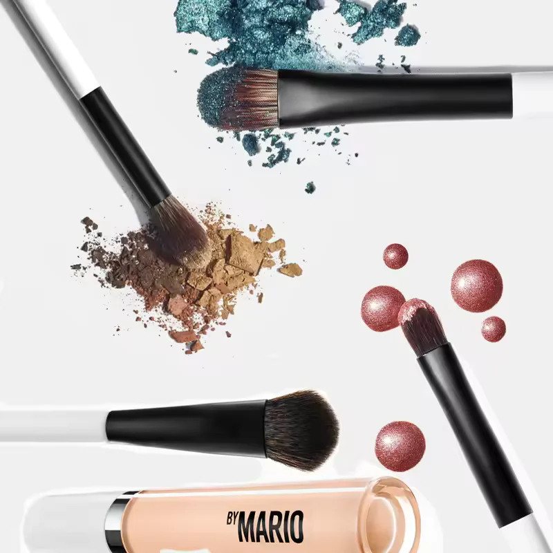 Pincel de Maquiagem F4 All Mario de Ponta Dupla para Base, Pó, Blush, Contorno e Sombra com Fibra Macia