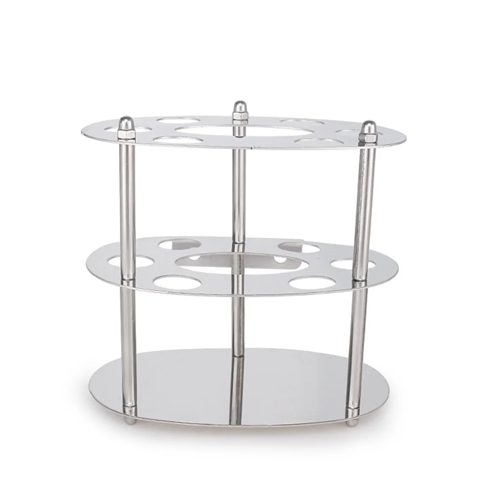 Stainless Steel Toothbrush Holder Rack Round Pattern For Bathroom Countertop Storage Toothbrush Shelf Organizer