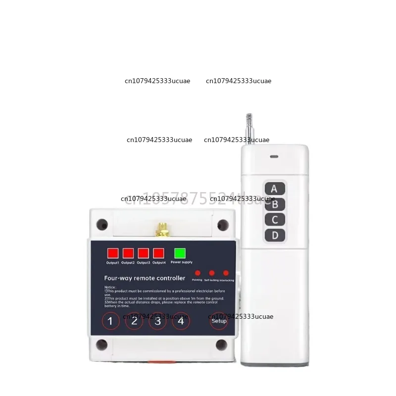 

220V 4 Channel RF Remote Control 433Mhz Transmitter Relay Receiver Module Wireless Switch 10A Max