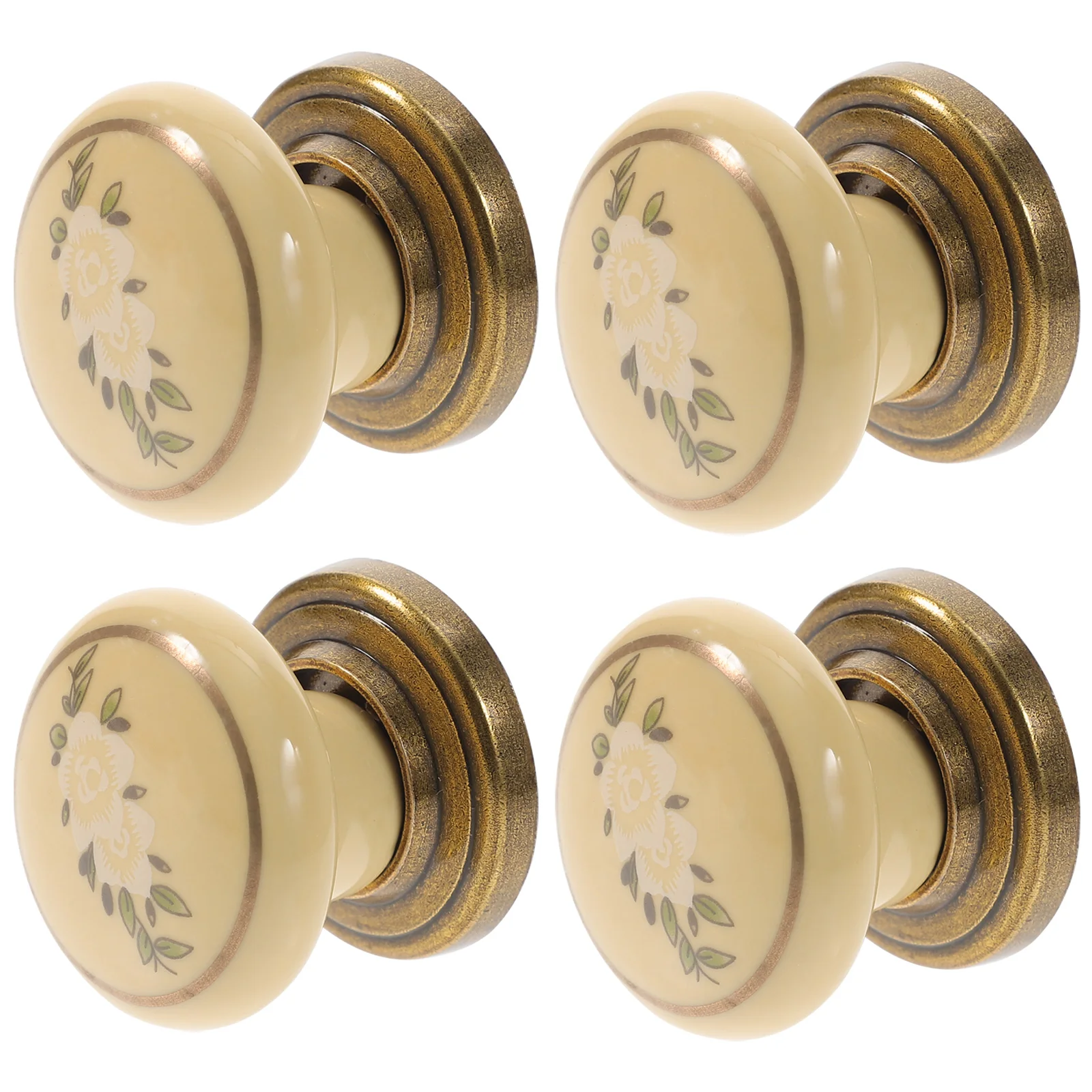 

4pcs Round Cabinet Handles Drawer Knobs Ceramic Pulls Zinc Alloy Durable Storage niture Accessories Hardware Cupboard Door