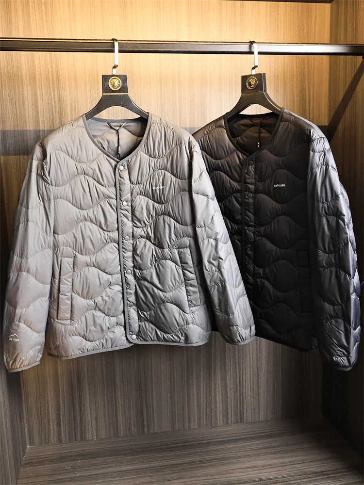 

Мужская теплая куртка-пуховик в стиле ретро из 90% дутого пуха без воротника, осень-зима, Thiened из полиэфирного волокна Faion Urban Outdoor