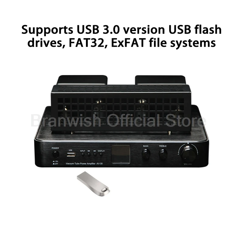 2*80W Tube Amplifier 5.3 Bluetooth Preamp  Aluminum Alloy Case Amp 20-20KHz Frequency Response Sound System For Home Teather  DJ