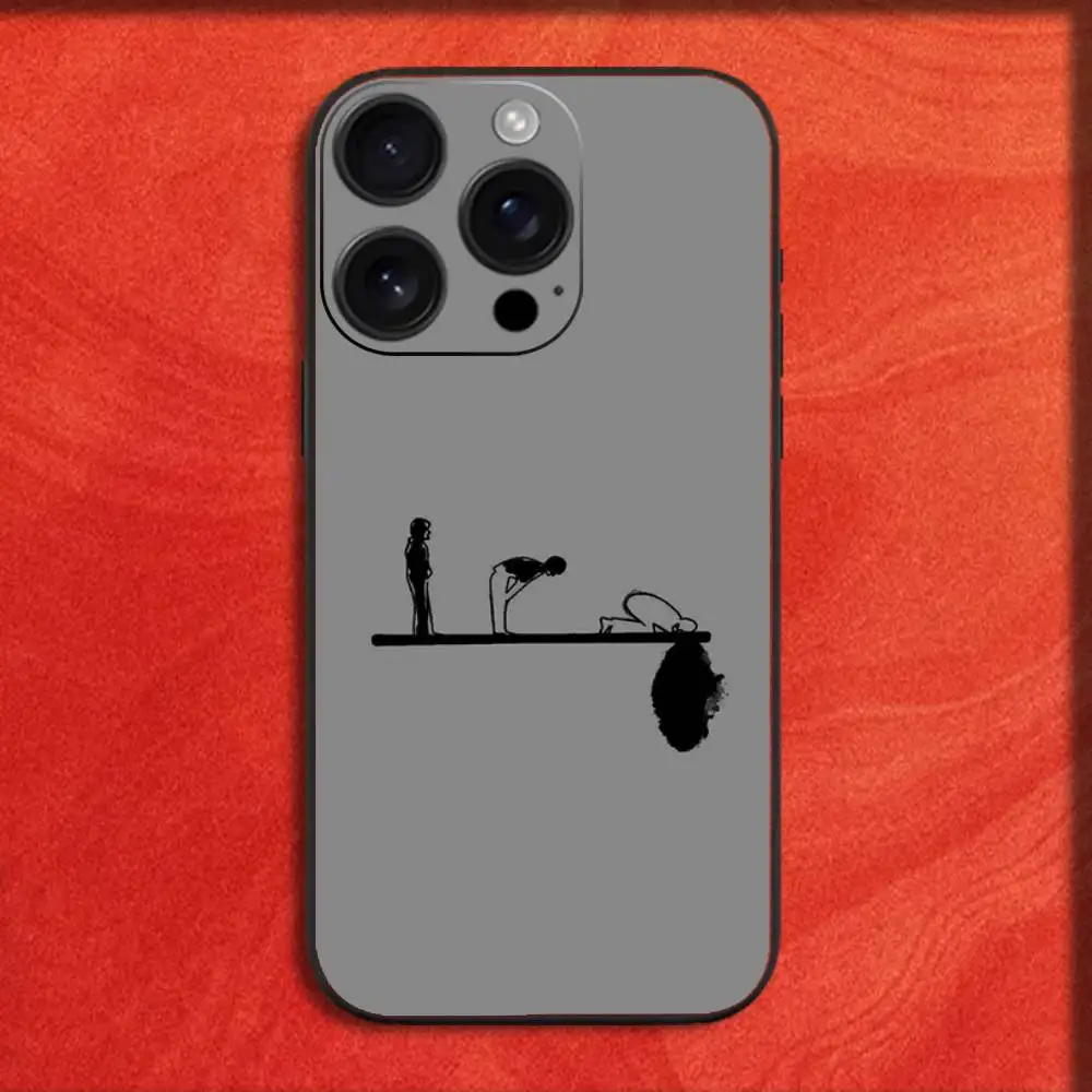 حافظة هاتف قرآن صابر إسلام صبر لهاتف آيفون 16,15,14,13,12,11,Pro,XS,Max,XR,Plus,E,غطاء أسود صغير مقاوم للصدمات