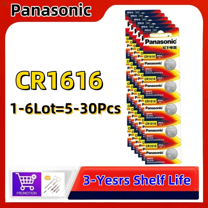 5-30pcs Original Panasonic 3V CR1616 CR 1616 Button Batteries Cell Coin Lithium Battery For Watch Electronic Toy Calculators