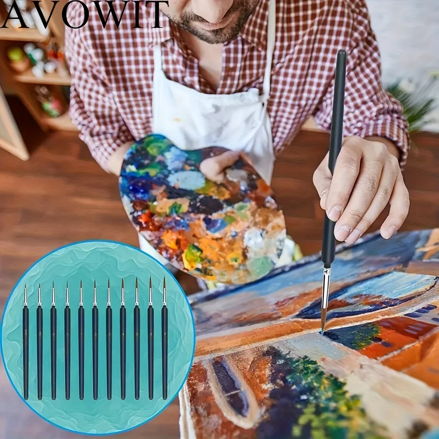Miniature Paint Brushes, Set of 11/22 Pcs Paint Brushes for Acrylic Painting, Watercolor, Oil, Figurine, Craft, Models