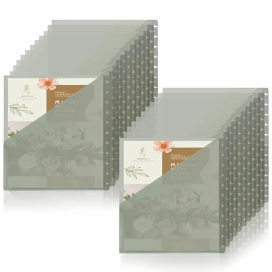 

24 Pieces Letter Size Discbound Pocket Dividers Discbound Pockets 8.5 x 11 Discbound Dividers Classic 11 Disc Pocket Folder Di