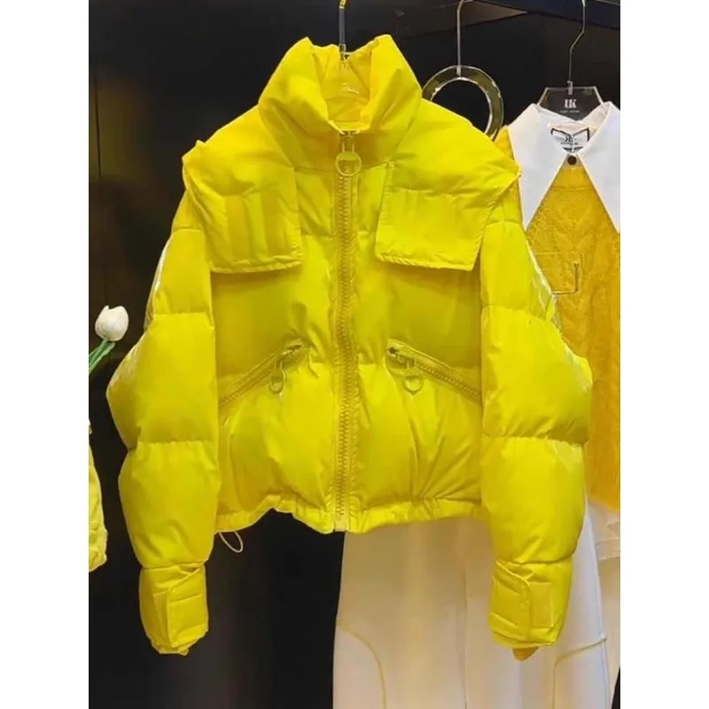 Foreign Style Big Zipper Stand-up Collar Cotton-padded Jacket Women's Winter New Loose and Versatile Small Cotton-padded Jacket