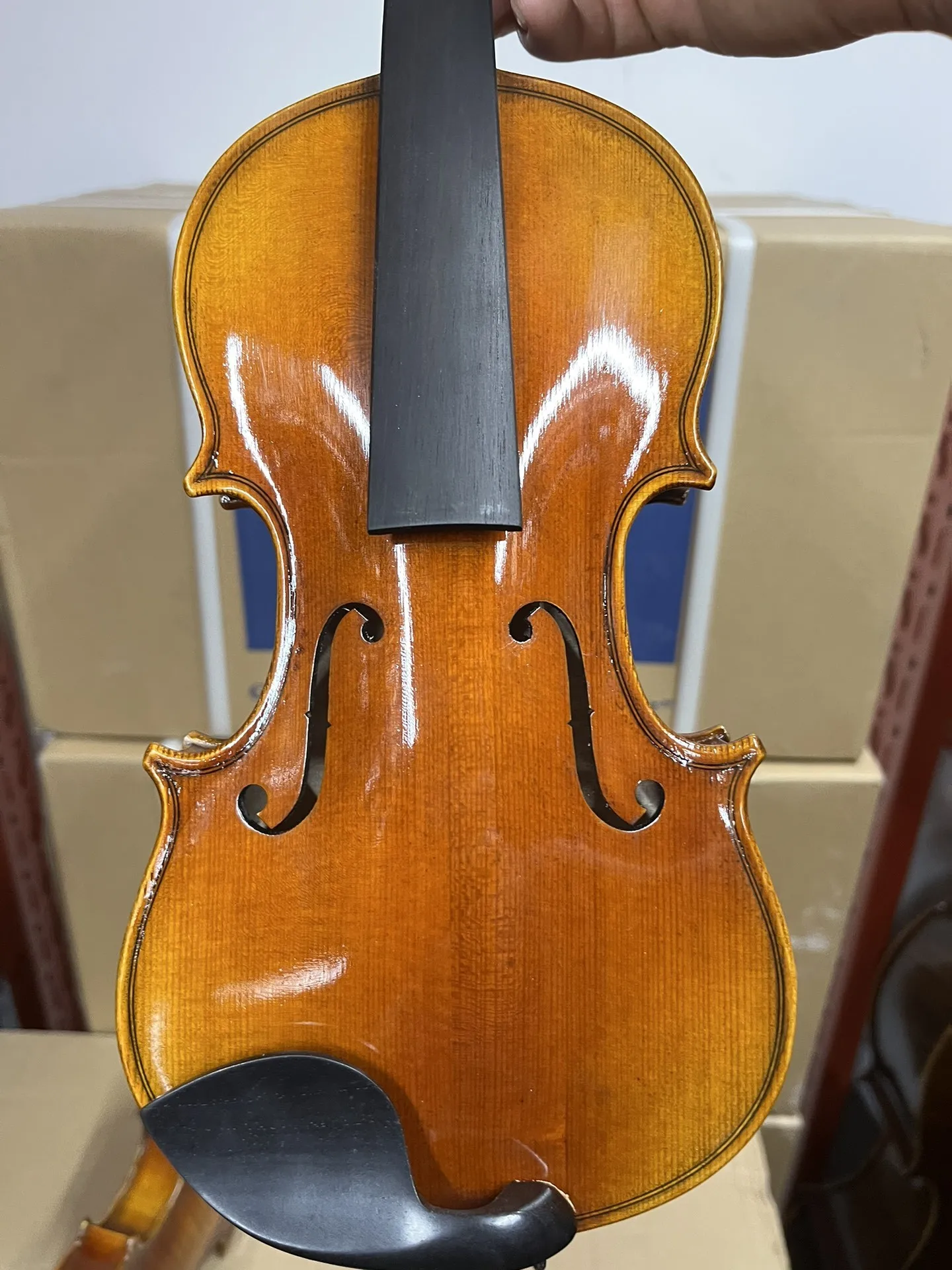 كمان ستراديفاري مصنوع يدويًا للأطفال 1/2 1/4 1/8 لوحة شجرة التنوب ، لوحة خلفية من خشب القيقب مجموعة فيولينو آلة موسيقية مع صندوق صلب