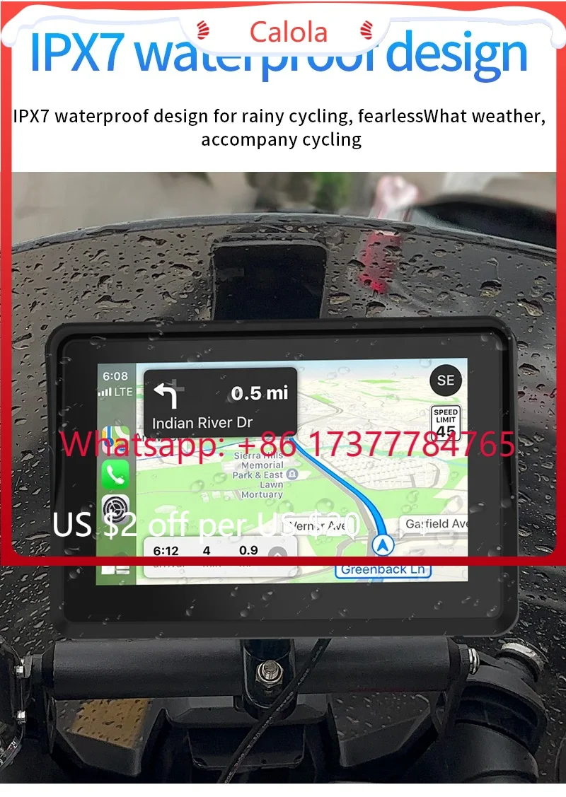 Popular Upgrade Motorcycle Gps Navigator General IPS Screen Motorcycle Screen Wireless Android 5.0 Bluetooth