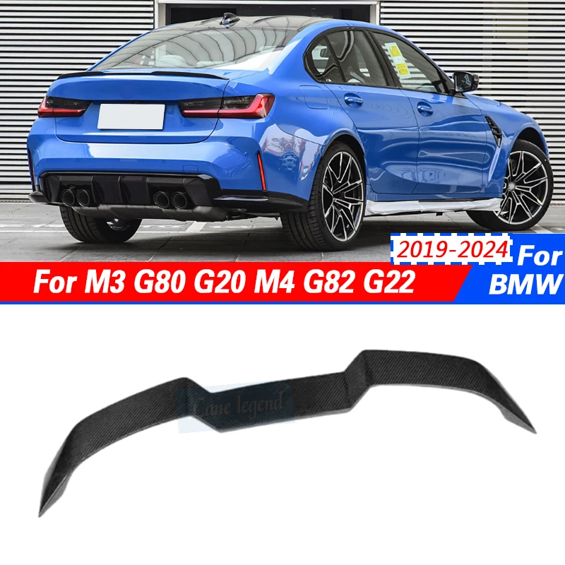 For BMW M3 G80 G20 M4 G82 G22 2019-2024 Rear Trunk Spoiler V Style Wing high quality Body Kits Car Modification