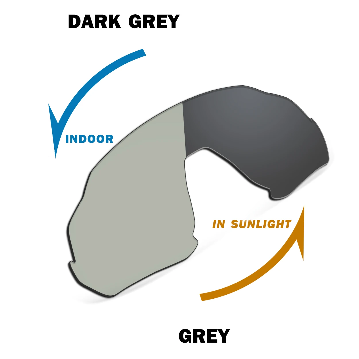 Auto to Dark Grey Replacement Lenses for Oakley Flight Jacket OO9401 Sunglasses