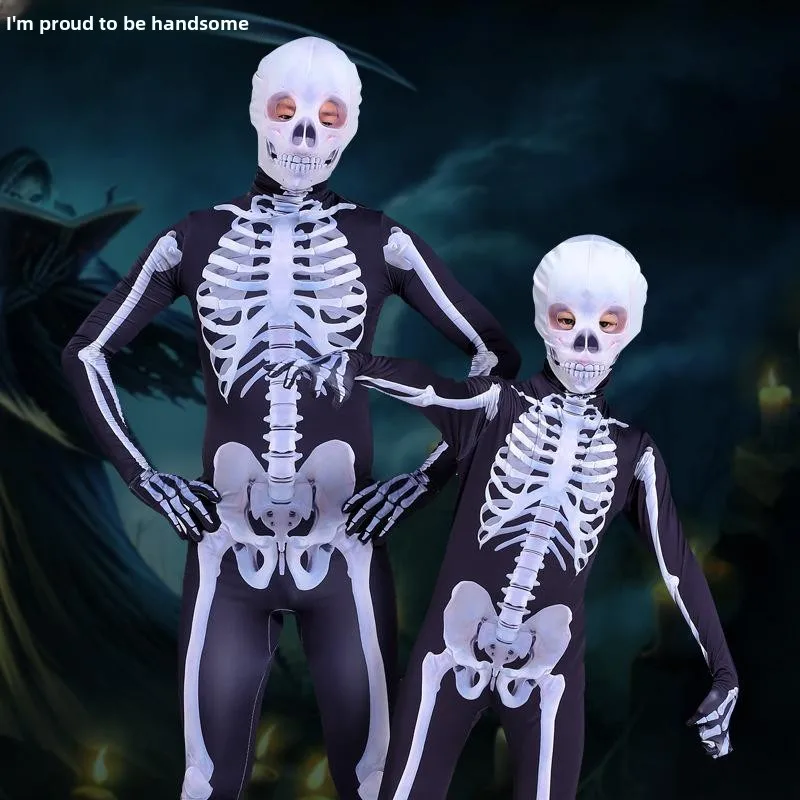 loween Gioco di scheletro per bambini Costume cosplay Terrore Vestito Costume di scena tradizionale cinese per bambini Autunno 2024