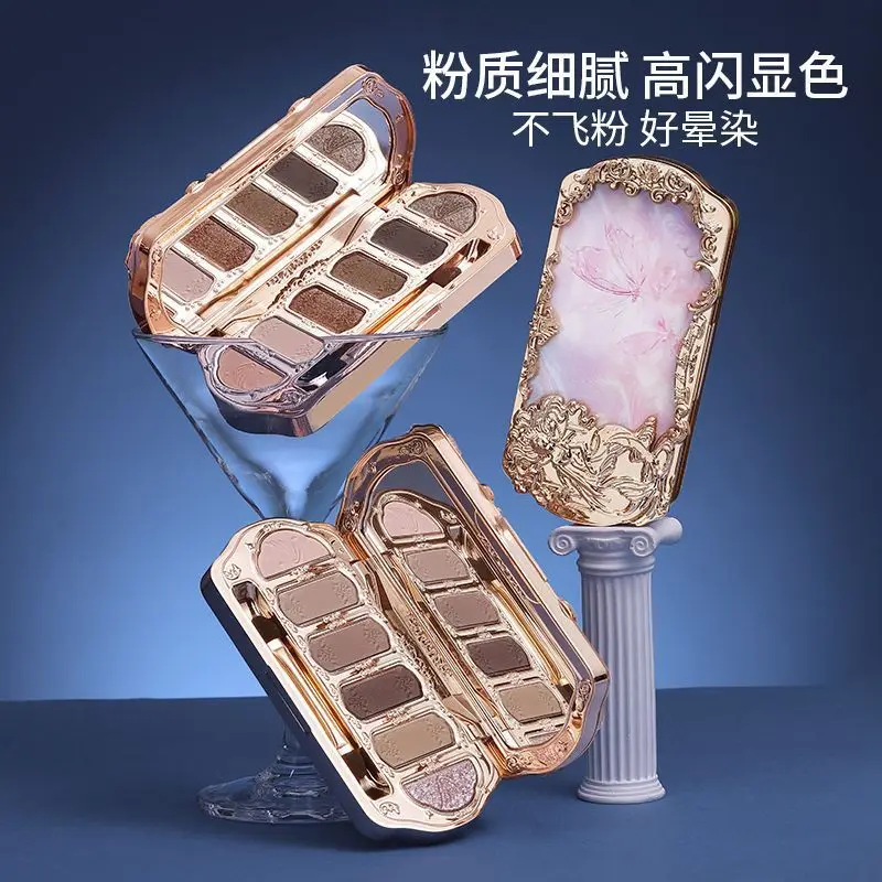 Paleta de sombras de olhos sereia, 5 cores, diamante, glitter, multiuso, acabamento fosco e brilhante, de longa duração, até 12 horas de usar