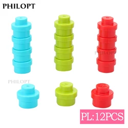 12pcs DIY Large Building Block Bricks1×1 Round Big Size Assembled Accessories Bulk Part Enlighten Brick Children Toy