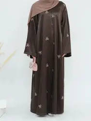 Ramadan Eid Embroidery Kimono Abaya Dubai Palestine Muslim Prayer Clothes Women Kaftan Dress Islam Robe Arabe Femme Musulmane
