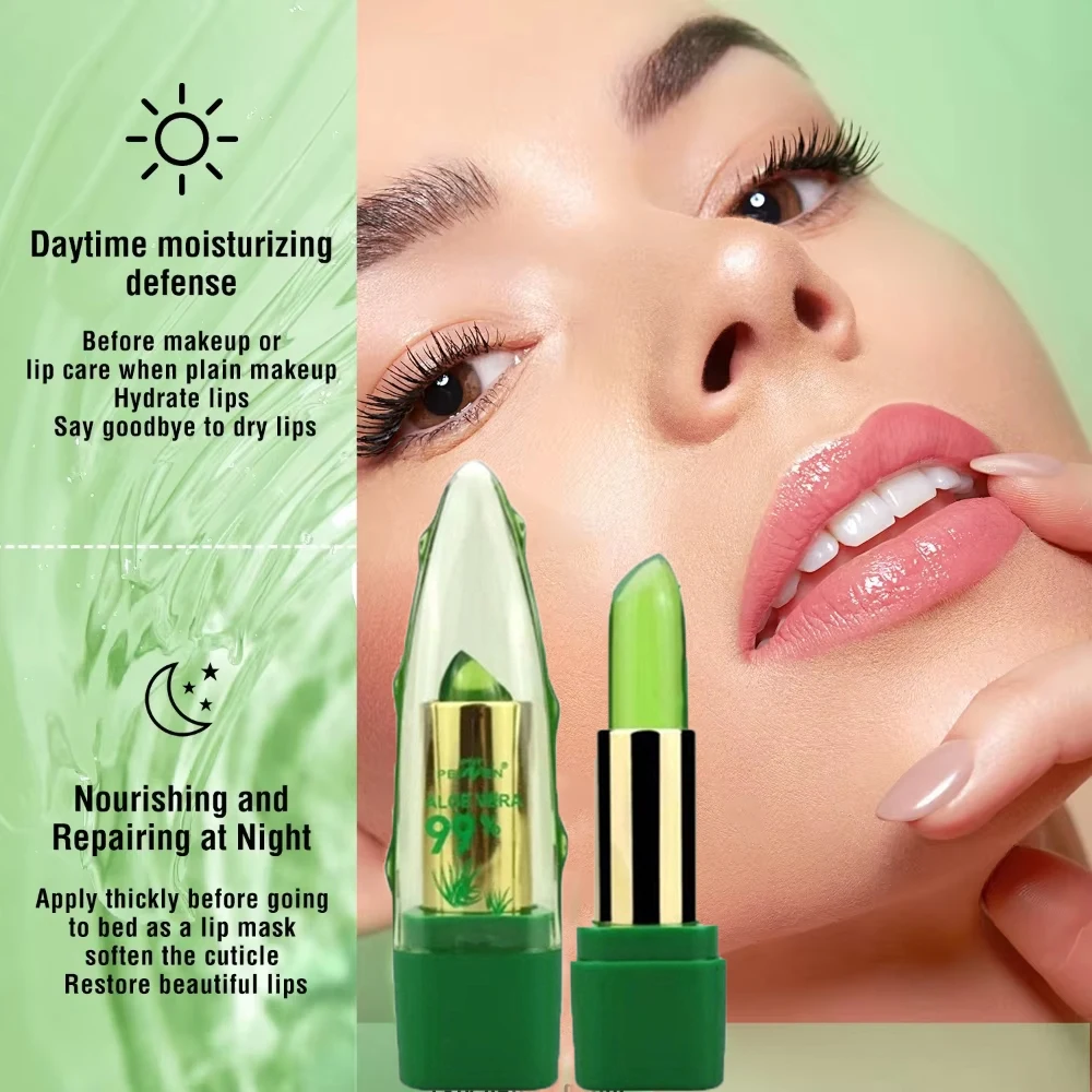 젤리 알로에 베라 립스틱, 보습 립밤, 방수 및 오래 지속되는 광택, 바르기 쉬움, 크리스마스 및 할로윈
