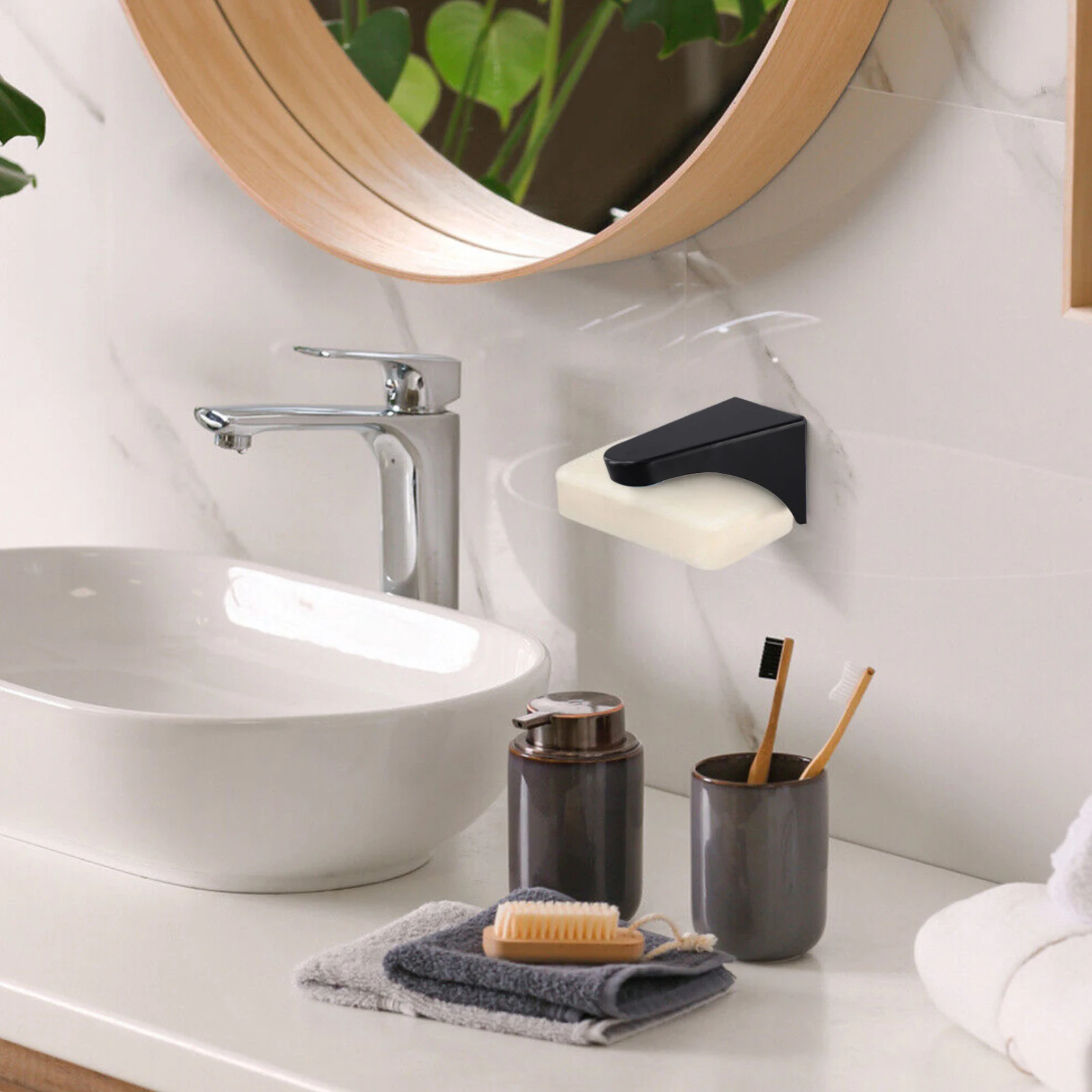 

Soap Dishes Magnetic Soap Holder 7.5*4.5**4.3cm Easy To Install Magnetic Suction Wall Mount Bathroom Accessories