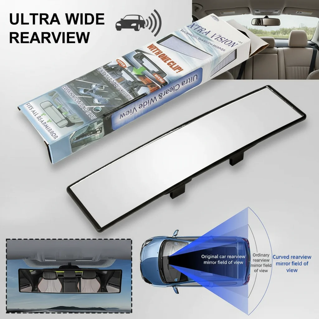 

Car Baby Mirrors Interior Rear View Mirror Wide Angle Convex Rearview Mirror Anti Glare Large Vision Panoramic Auxiliary Monito