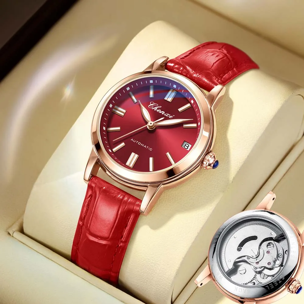 CHENXI Women's Fully Automatic Mechanical Watch New Arrival Fashionable Business-Style Water-Resistant Luminous Women's Watch