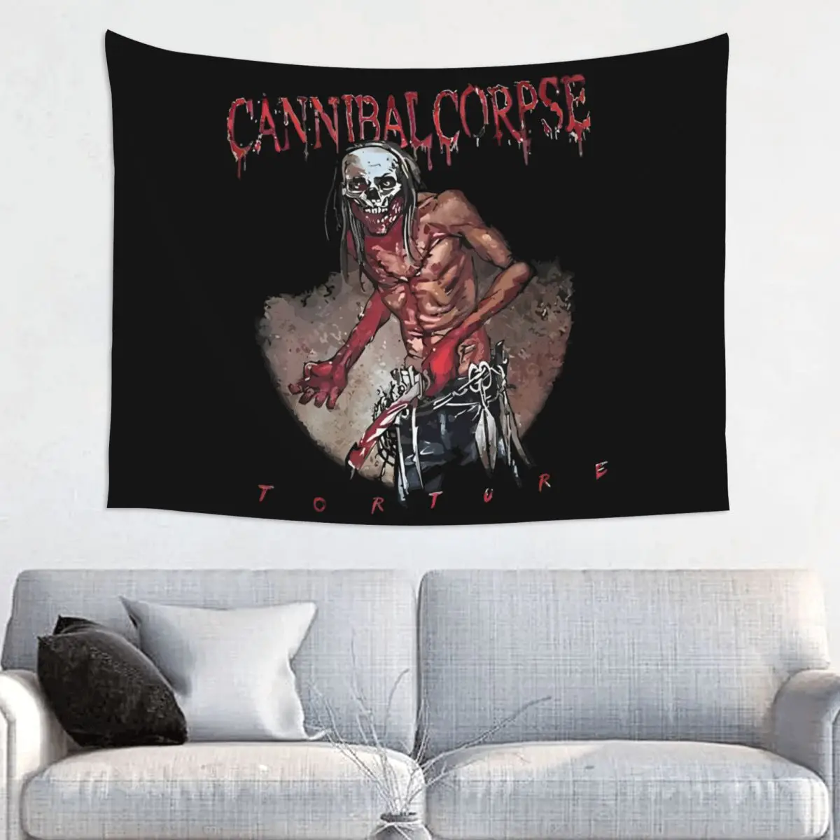 Cannibal Corpse Torture Tapestry Wall Hanging Hippie Wall Tapestry Death Metal Boho Throw Rug Blanket Room Home Decor Wall Cloth