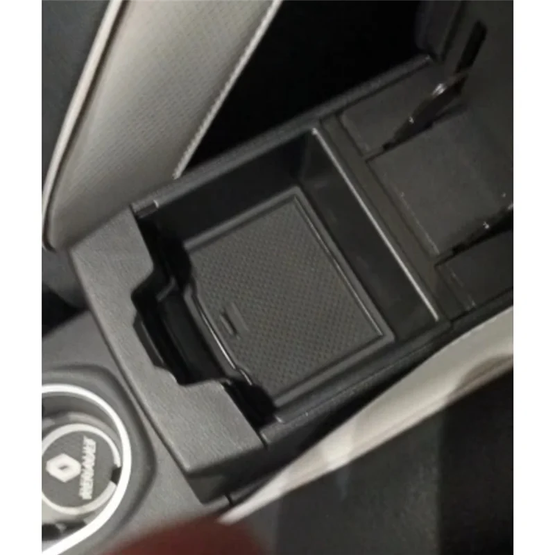 

1 PCS Center Console Armrest Storage Box Tray Black ABS For Renault Captur 2020-2023 Accessories-A93R