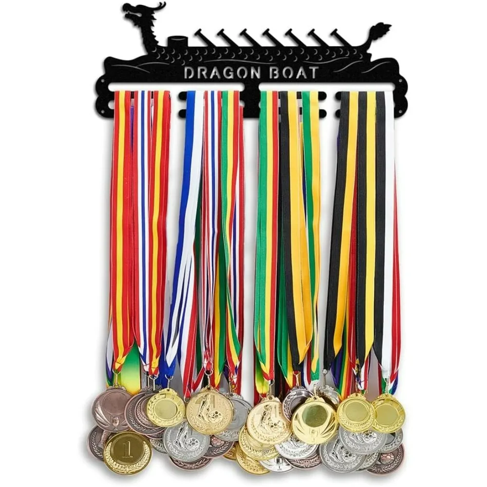 Medal Hanger Display Dragon Boat Medal Holder Display Hanger Metal Medal Rack Frame Sport Awards Ribbon Holder Personalized